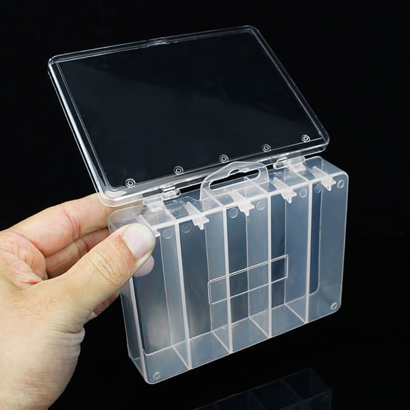 Fishing Tackle Storage Box 5 Compartments, Usupdd Clear Plastic Bait Hook Organizer Container, Small Lightweight Portable Fishing Gear Box for Lures Tools