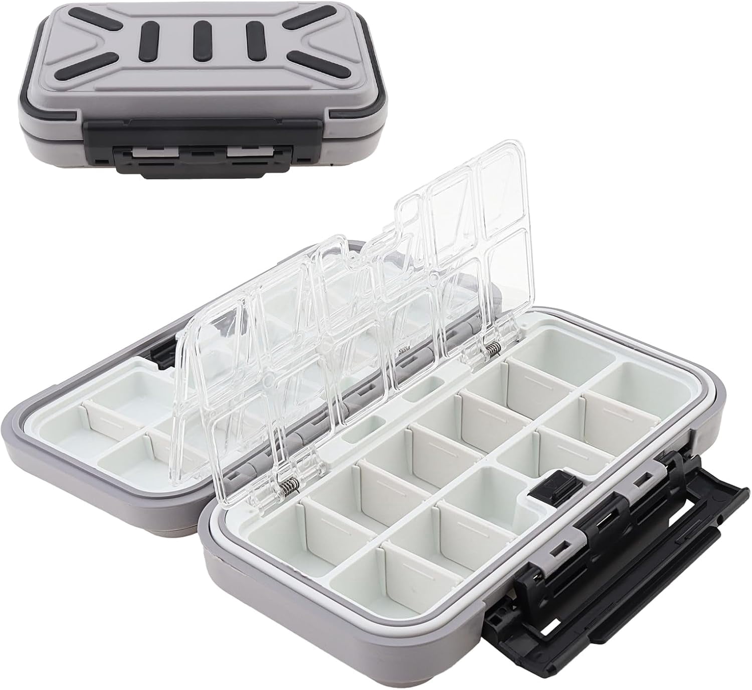 Simple Tackle Box Fishing Tackle Storage Box, Double Sided Waterproof 16 Compartments ...
