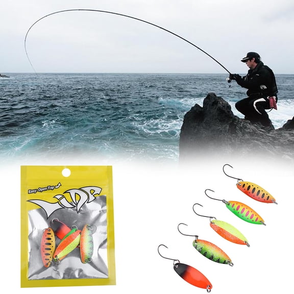 Fishing Tackle Trout Blinker Set 5PCS 34cm 35g for Portable Freshwater Angling – Spoons for Tugboat Style Casting