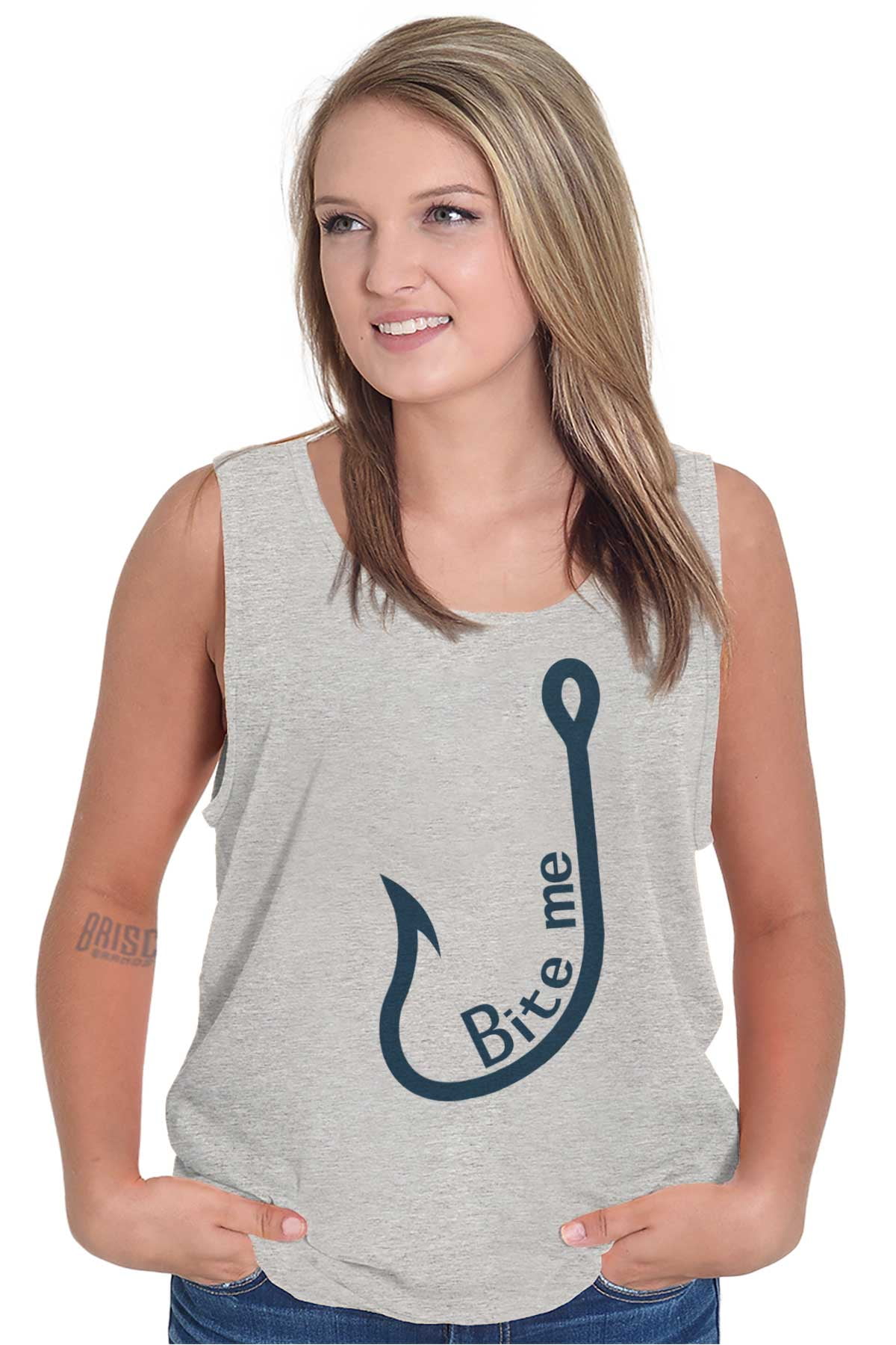 Fishing Tank Tops TShirts Tees For Womens Bite Me Hook Bait Country
