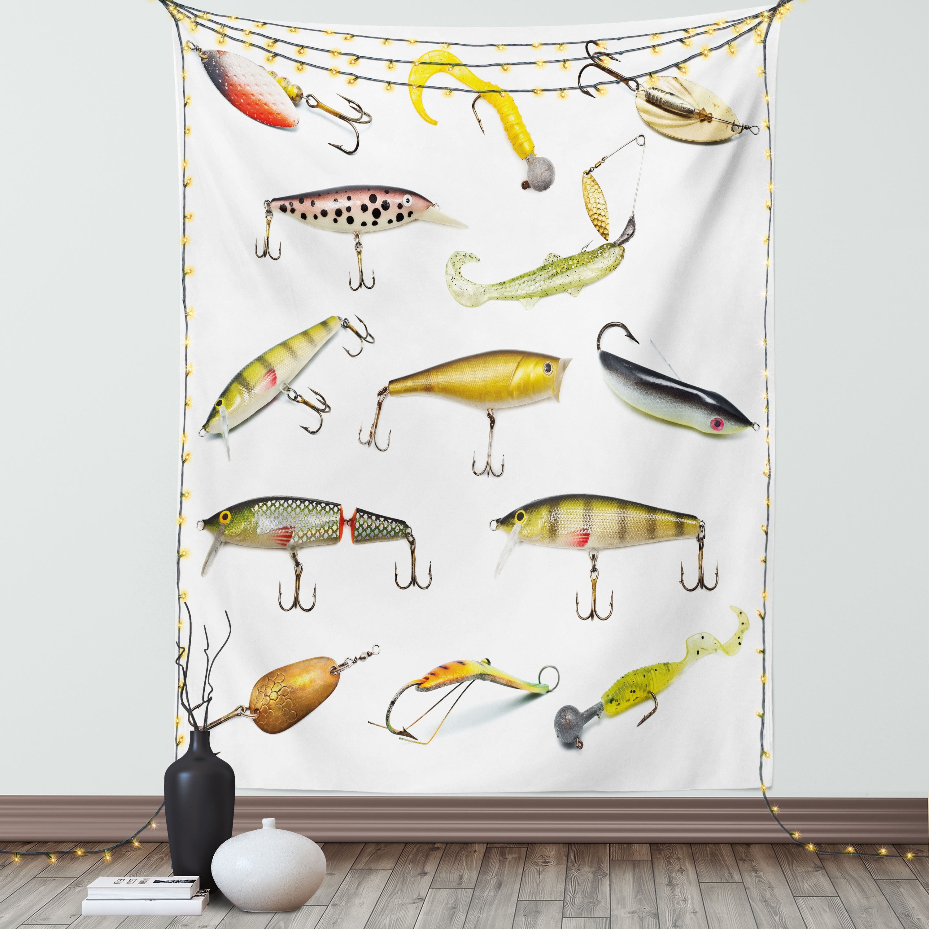 Fishing Tapestry, Fishing Tackle Bait for Spearing Trapping Catching Aquatic Animals Molluscs
