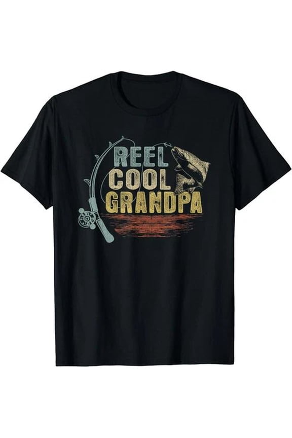 Fishing Tee Vintage Reel Design Cool Grandpa Gift Unisex T-Shirt for Fishing Lovers