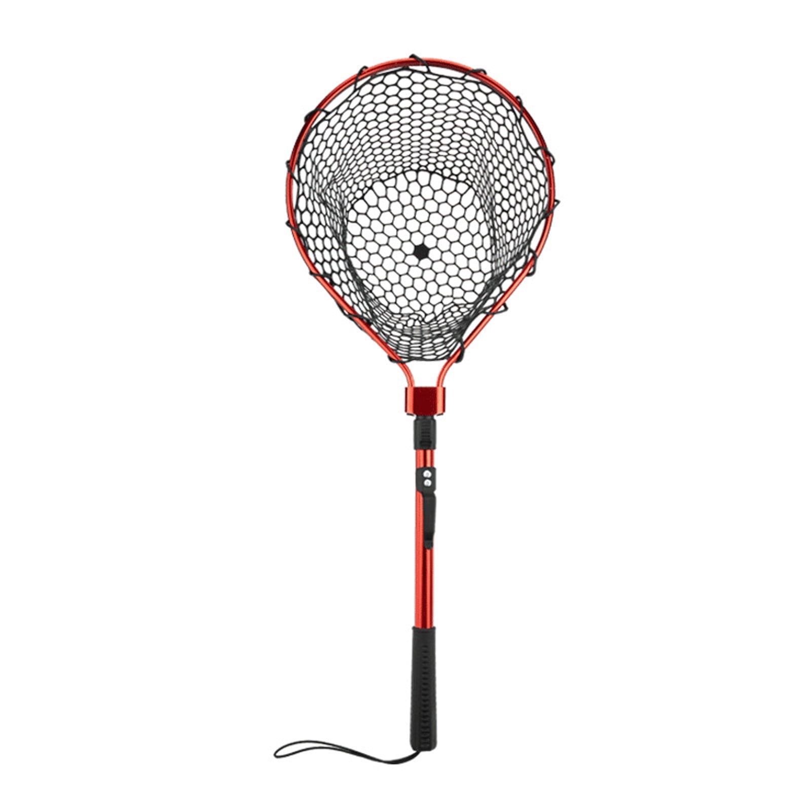 Fishing Gear Telescopic Foldable Silicone Landing Net with Aluminium Alloy Pole Carabiner Nylon Hook EVA Handle and Elastic Wrist Strap for Anglers