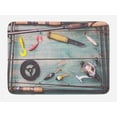 thumbnail image 1 of Fishing Theme Bath Mat, Photo of Rods Artificial Fish Baits on Wooden Table Image Nautical Print, Plush Bathroom Decor Mat with Non Slip Backing, 29.5" X 17.5", Multicolor, by Ambesonne, 1 of 2