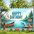 thumbnail image 1 of Fishing Theme Party Banner Decorative Design Outdoor Celebration for Birthday Party Kids Event Nature Lover, 1 of 3