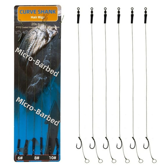 Fishing Thread Leader Line Extender Curved Barbed Carp Hooks Anti-Tangle Tackle