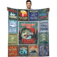 thumbnail image 1 of Fishing Throw Blanket Gifts Men - Fishing Gifts for Men Dad Boys, Best Fishing Gift for Fishing Lovers, Bass Gifts for Men Who Love Fishing, Soft Fleece Blankets for Couch Sofa Bedding 50"x60", 1 of 6