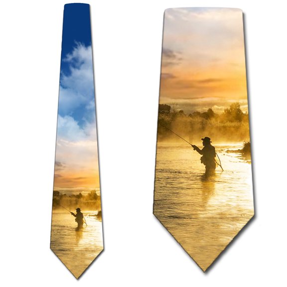 Fishing Ties Mens Fisherman Necktie Nature Tie by Three Rooker
