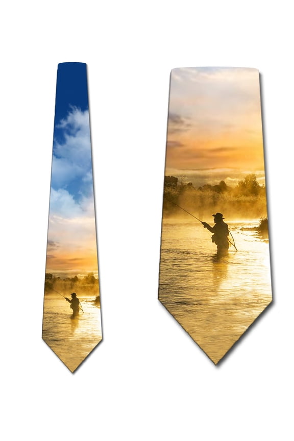 Fishing Ties Mens Fisherman Necktie Nature Tie by Three Rooker
