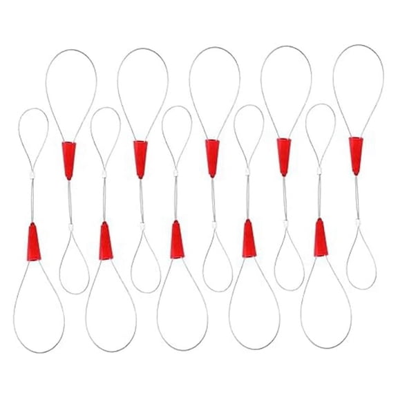 Fishing Tool 10 Pcs Threader Gadgets Wire Cable Wire Tools Cable Puller Wire Red Fish Tape Fastener Tools Electric Wire,10 x cable pullers,Silver&Red