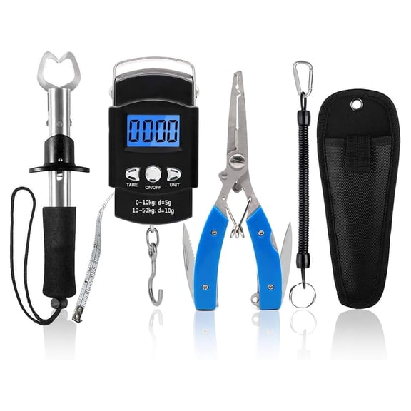 Fishing Tool Kit Fishing Pliers Fish Gripper Fishing Scale Fish Grip Tools Set Saltwater Resistant Fishing Gear