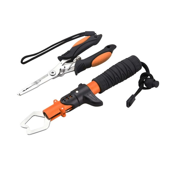 Fishing Tool Kit Stainless Steel Pliers Fish Lip Hook Remover Split Fly Gear Set Multifunction Accessories for Men Orange One Size