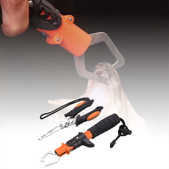 Fishing Tool Kit Stainless Steel Pliers Fish Lip Hook Remover Tool Function Fishing Accessories for Men,One Size,Orange