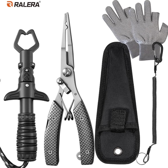 Fishing Tool Set, High-Quality Stainless Steel Bending-Mouth Fishing Pliers for Opening Double Rings, Cutting Lines and Removing
