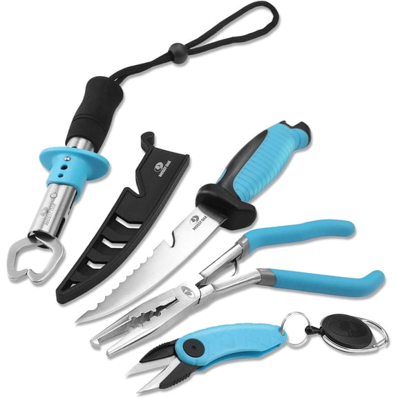 Fishing Tools Kit- Fishing Plier Fish Lip Gripper Multifunctional Fishing Hook Remover with Lanyards Sheath Saltwater Resistant Fishing Accessories & Equipment Fishing Gifts for Men