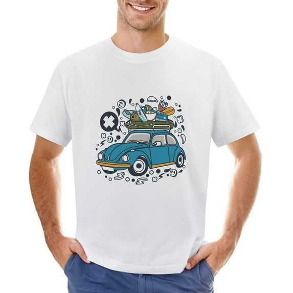 Fishing Tour Vintage T-shirt Mens Cotton Classic Crewneck Short Sleeve Tees Unisex White XS