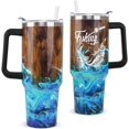 thumbnail image 1 of Fishing Tumbler with Handle and Straw Fish Cup Coffee Travel Mug Fishing Gifts for Dad Papa Husband Fisherman Fathers Day,Anniversary,Christmas,Birthday-40 oz Wood Grain Fishings, 1 of 6