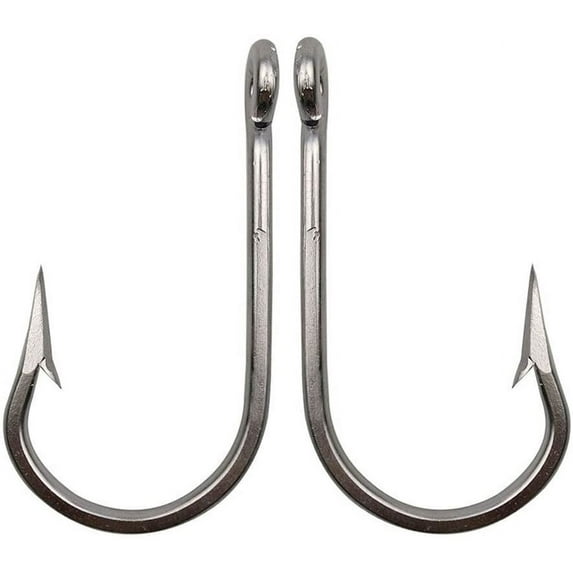 Fishing Tuna Hooks Saltwater Stainless Steel Hooks Big Game Hooks, 10Pcs/Bag Extra Strong Southern Fish Hooks Forged Hooks Fishing Tackle