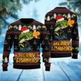 thumbnail image 1 of Fishing Ugly Christmas Sweater, Merry Fishmas Ugly Sweatshirt, Funny Christmas Jumpers, Fishing Holiday Sweater, Gift For Fishing Lover, 1 of 2