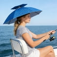 thumbnail image 1 of Fishing Umbrella Hat Hands Free Double Layer Head Mounted Sun and Rain Protection Large Folding Ventilated Cap for Fishing, Camping, Outdoor Work, 1 of 6
