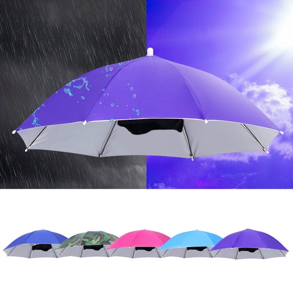 Fishing Umbrella Hat for Adults, Adjustable Headband, Lightweight Design with Frame for Sun & Light Rain, Fishing, Gardening & Outdoor Activities .