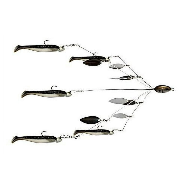 Fishing Vault Fully Rigged 5 Arms 8 Bladed Alabama Umbrella Rig Bass Fishing  Lure with Swim Baits and Jig Heads Included 