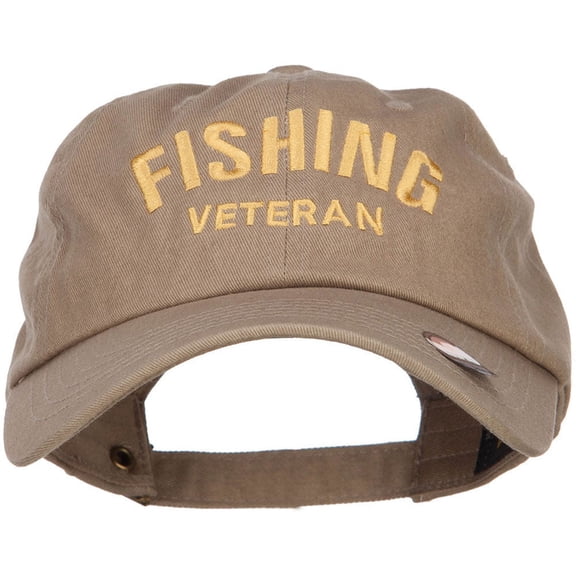 Fishing Veteran Embroidered Unstructured Cap - Khaki OSFM