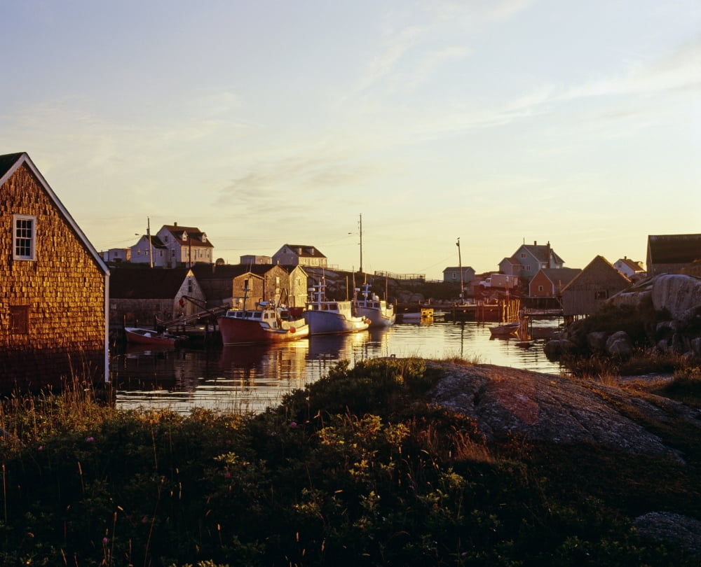 Fishing Village In Peggys Cove Nova Scotia Canada Canvas Art - David Chapman Design Pics (16 x 13)