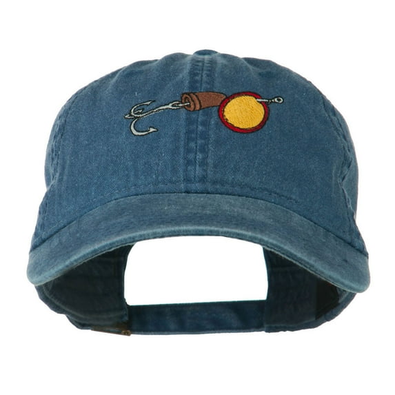 Fishing Walleye Lure Embroidered Washed Cap - Navy OSFM