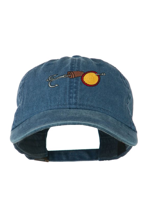 Fishing Walleye Lure Embroidered Washed Cap - Navy OSFM