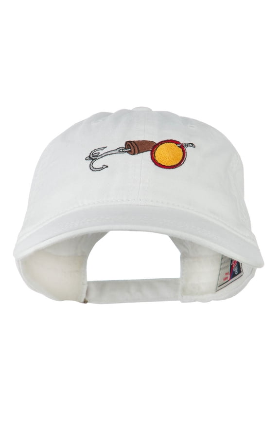 Fishing Walleye Lure Embroidered Washed Cap - White OSFM
