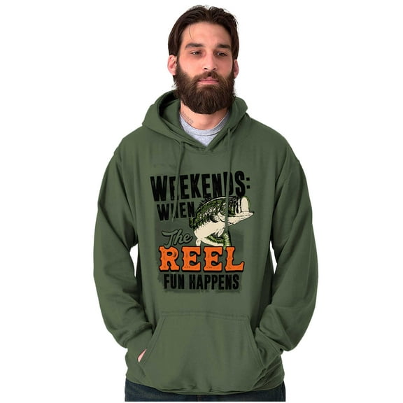 Fishing Weekend When Reel Fun Happens Unisex Plus Size Hoodie Brisco Brands 3X