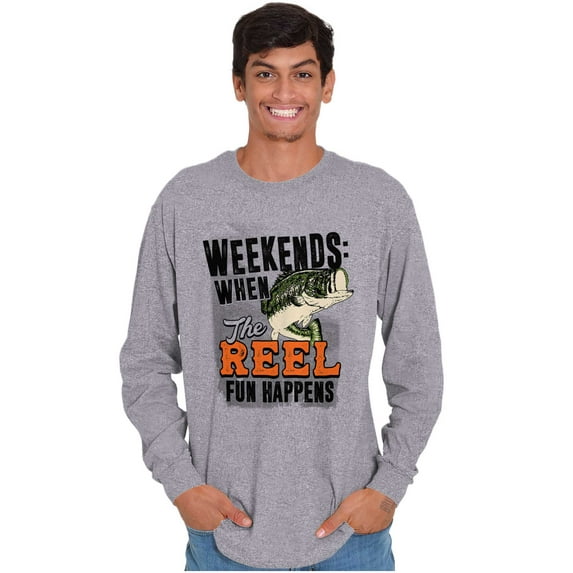 Fishing Weekend When Reel Fun Happens Long Sleeve TShirt Men Women Brisco Brands S