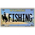 thumbnail image 1 of Fishing Wyoming Metal Novelty License Plate 4" x 2.2" Mini, 1 of 1