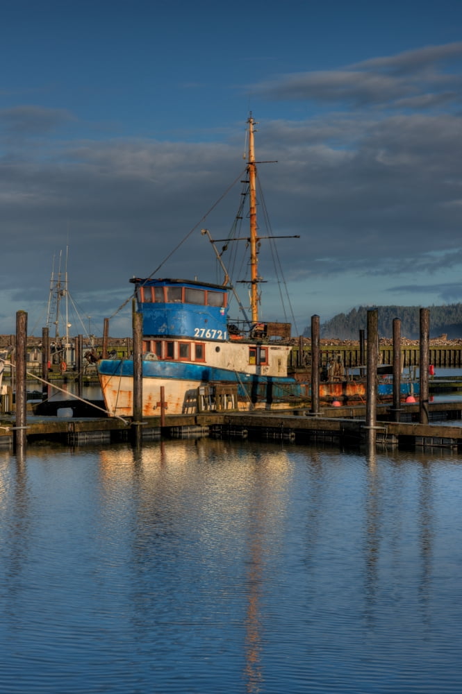 Fishing boat moored at a dock La Push Clallam County Washington State USA Canvas Art - Panoramic Images (18 x 24)