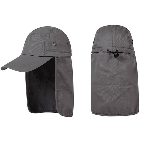 Fishing boating hiking army military snap brim hat with ear and neck flap (Gret)