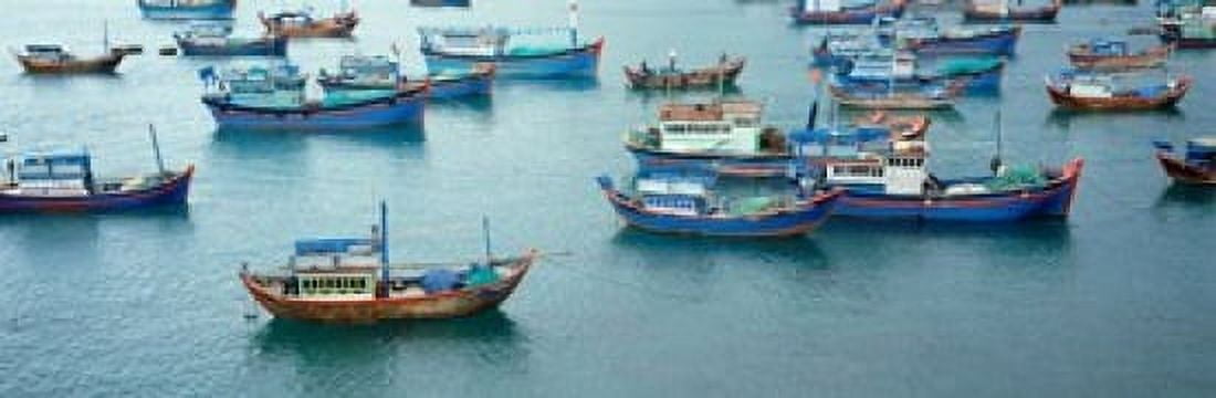 Fishing boats at a harbor Mui Ne Vietnam Canvas Art - Panoramic Images (36 x 12)