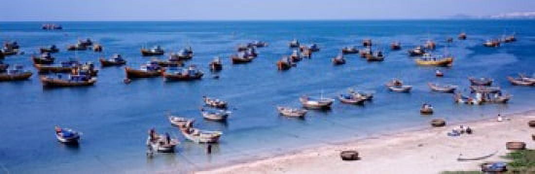 Fishing boats at a harbor Mui Ne Vietnam Canvas Art - Panoramic Images (36 x 12)