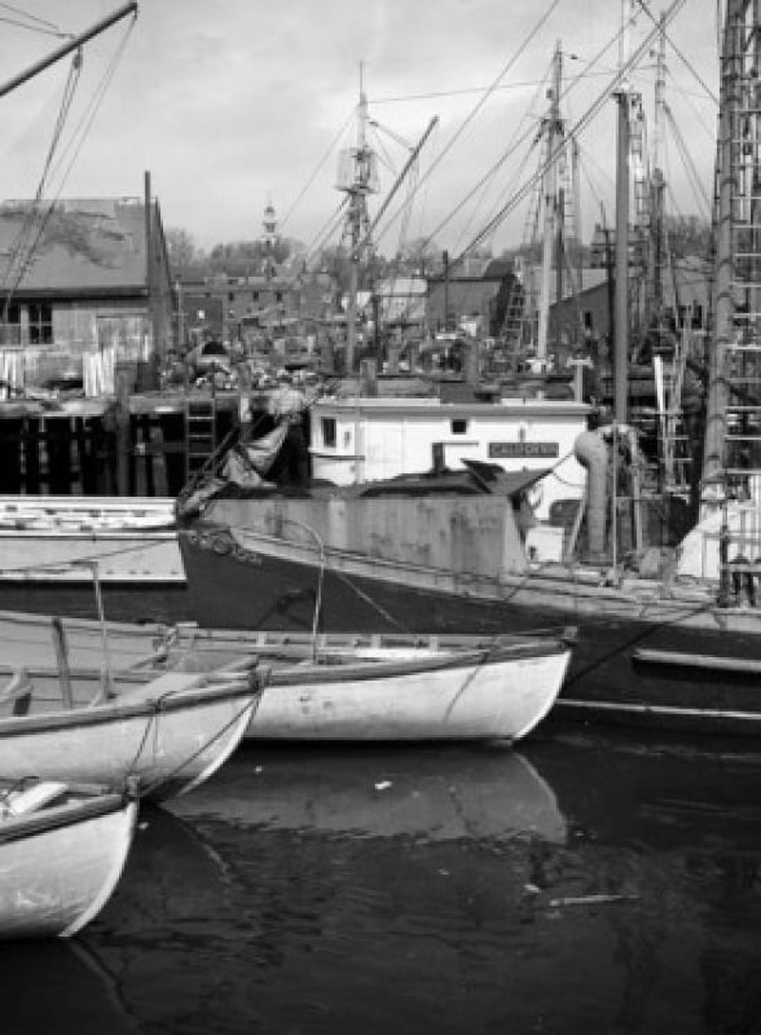 Fishing boats in small harbor Canvas Art - (24 x 36)