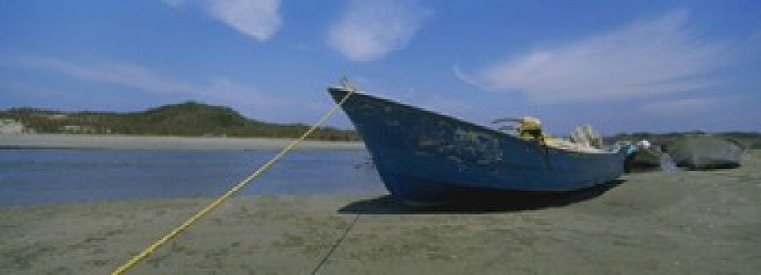 Fishing boats on the beach Mexico Canvas Art - Panoramic Images (18 x 7)