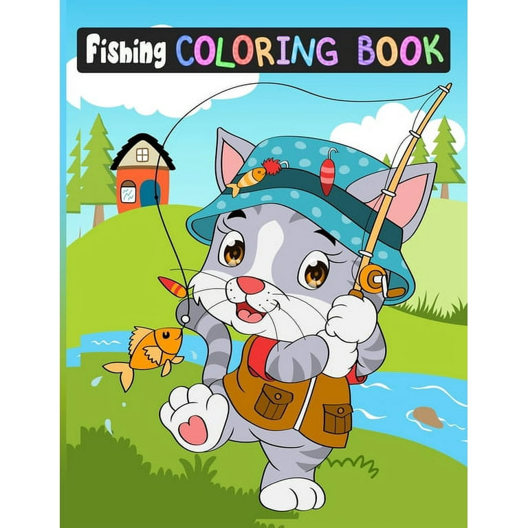 Fishing coloring book: Fun style Birds coloring book for Children's  (Paperback)