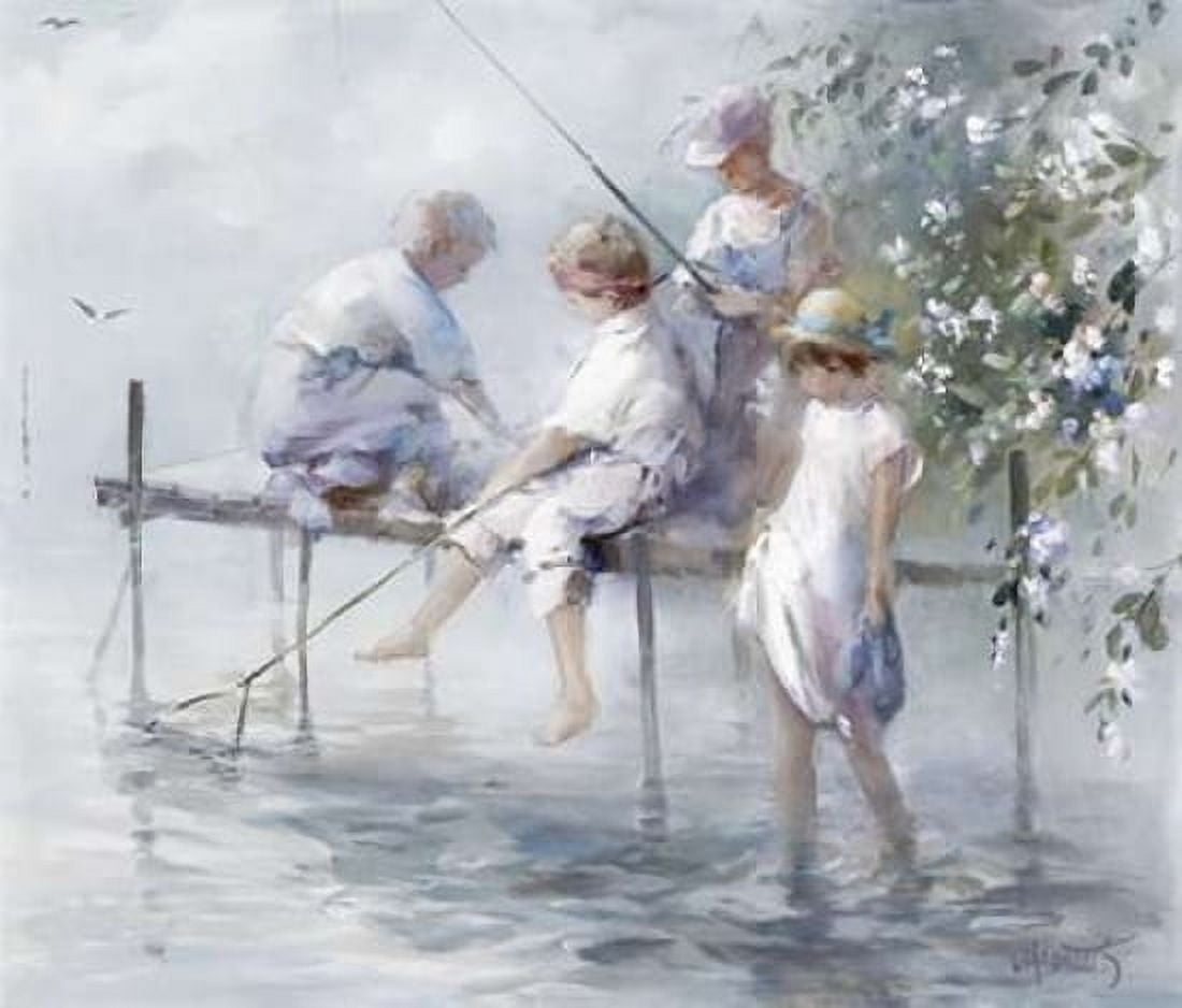 Fishing fun Canvas Art - Willem Haenraets (24 x 24)