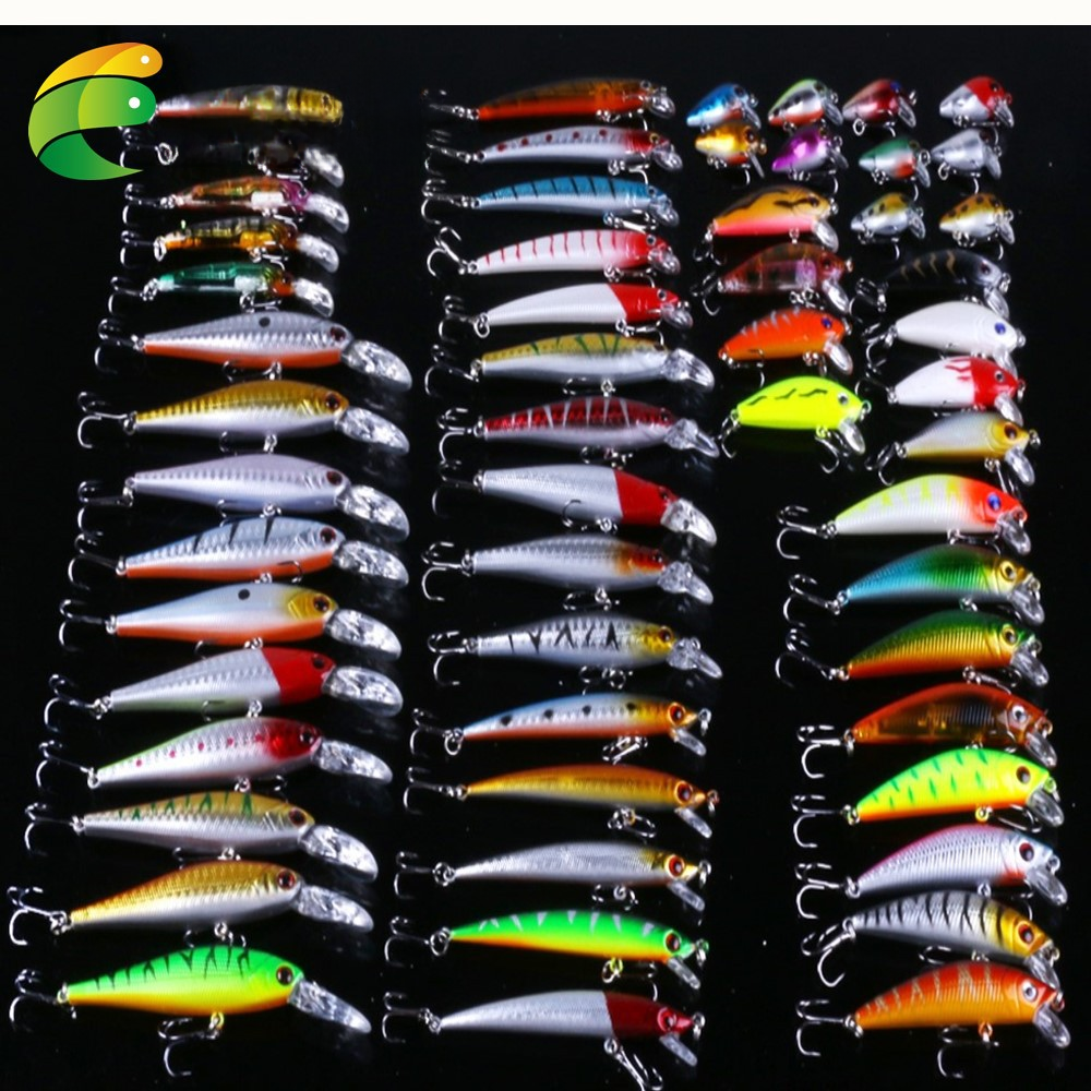 Fishing gear 56PCs lure set fake bait fishing gear simulation bait real Versatile Fishing Lures Set