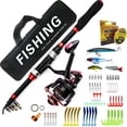 thumbnail image 1 of Fishing gear suit long shot Luya sea fishing bank fishing rod FRP full set Soft Bait Hook fishing line-9010 set, 1 of 5