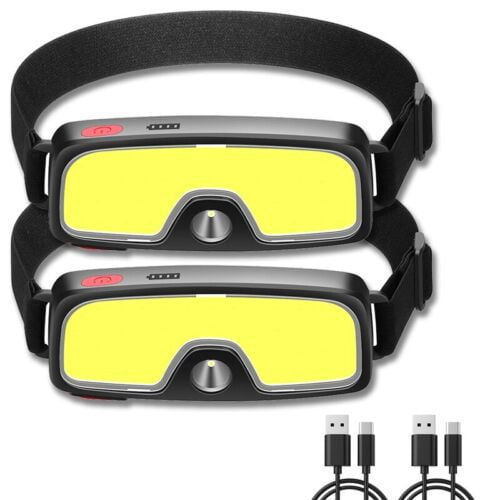 Fishing headlamp USB charging dual light source headlamp camping riding head-mounted headlamp maintenance work lamp-Two packs