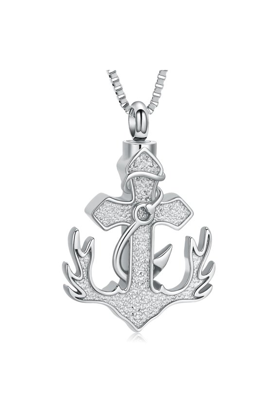 Fishing hook Antler Cross Anchor Urn Pendant Cremation Jewelry for Ashes Keepsake Memory Necklace Memorial Jewelry