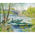 thumbnail image 1 of Fishing in Spring, the Pont de Clichy (Asnieres) by Vincent van Gogh - 12" x 18" Art Print Wall Decor, 1 of 1