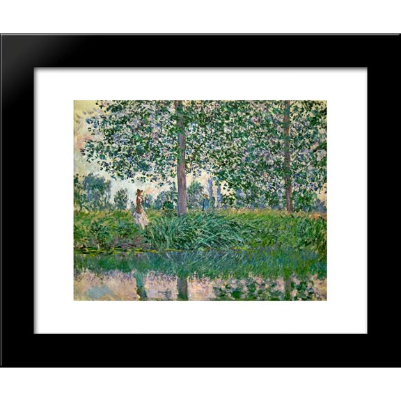 Fishing on the River Epte 20x24 Framed Art Print by Monet, Claude