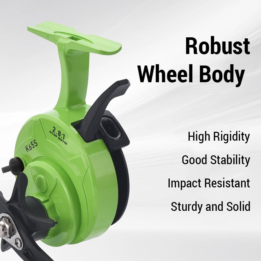 Crisis FD50 Ice Fishing Wheel - Right-Handed Spinning Reel, 2.1" Diameter, Red (Metal & Aluminum Alloy)