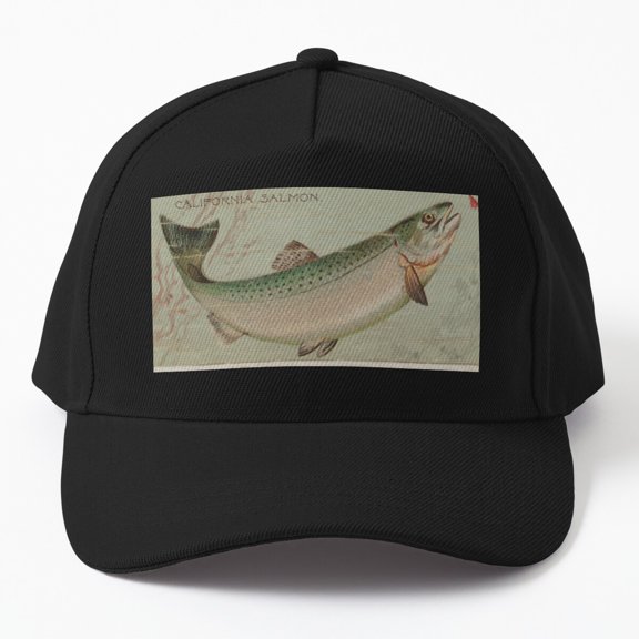 Fishing the Times Salmon Baseball Hat, Fish Species Angler Graphic Design, Classic Cap